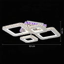 Lustra LED cu telecomanda si cristal NOVA RHOMBA RGB 95W, 4 Patrate, lumina Rece/Calda/Neutra, Dimabila, Crom Lucios Lustre LED & Cristale Default Title Alessandro Design