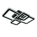 Lustra LED cu telecomanda si cristal BLAKELY RGB 154W, 4 Patrate, lumina Rece/Calda/Neutra, Dimabila, Negru