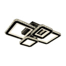 Lustra LED cu telecomanda si cristal BLAKELY RGB 154W, 4 Patrate, lumina Rece/Calda/Neutra, Dimabila, Negru