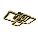 Lustra LED cu telecomanda si cristal BLAKELY RGB 154W, 4 Patrate, lumina Rece/Calda/Neutra, Dimabila, Negru