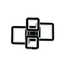 Lustra LED cu telecomanda si cristal BLAKELY RGB 154W, 4 Patrate, lumina Rece/Calda/Neutra, Dimabila, Negru