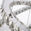 Lustra LED suspendata cu telecomanda si cristal PRISM LUMINIS 78W, 3 Cercuri, lumina Rece/Calda/Neutra, Dimabila, Argintiu, Inaltime Reglabila