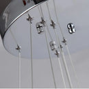 Lustra LED suspendata cu telecomanda si cristal PRISM LUMINIS 78W, 3 Cercuri, lumina Rece/Calda/Neutra, Dimabila, Argintiu, Inaltime Reglabila