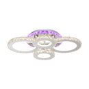 Lustra LED cu telecomanda si cristal NOVA ROTONDA RGB 72W, 4 Cercuri, lumina Rece/Calda/Neutra, Dimabila