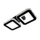 Lustra LED cristal QUADRIS 24W, 2 Patrate, lumina Rece/Calda/Neutra, Dimabila, Negru