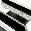 Lustra LED cristal QUADRIS 24W, 2 Patrate, lumina Rece/Calda/Neutra, Dimabila, Negru
