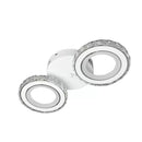 Lustra LED cu telecomanda si cristal NOVA ROTONDA 29W, 2 Cercuri, lumina Rece/Calda/Neutra, Alb