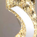 Lustra LED suspendata cu telecomanda si cristal SAMIRA 86W, Liniara, lumina Rece/Calda/Neutra, Dimabila, Crom Lucios