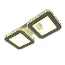 Lustra LED cu telecomanda si cristal QUADRIS 24W, 2 Patrate, lumina Rece/Calda/Neutra, Dimabila, Alb