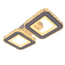 Lustra LED cu telecomanda si cristal QUADRIS 24W, 2 Patrate, lumina Rece/Calda/Neutra, Dimabila, Alb