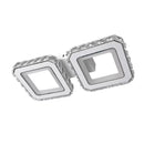 Lustra LED cu telecomanda si cristal QUADRIS 24W, 2 Patrate, lumina Rece/Calda/Neutra, Dimabila, Alb