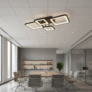 Lustra LED cu telecomanda MUGE 112W, 4 Patrate, lumina Rece/Calda/Neutra, Dimabila, Negru Lustre LED cu Telecomanda Default Title Alessandro Design