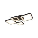 Lustra LED cu telecomanda MUGE 112W, 4 Patrate, lumina Rece/Calda/Neutra, Dimabila, Negru