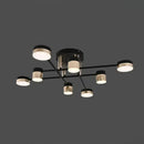 Lustra LED cu telecomanda JAYSON 57W, 8 Elemente, lumina Rece/Calda/Neutra, Dimabila, Negru Auriu Lucios Lustre LED cu Telecomanda Default Title Alessandro Design
