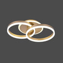 Lustra LED cu telecomanda  RINOVA 55W, 2 Cercuri, lumina Rece/Calda/Neutra, Dimabila, Auriu