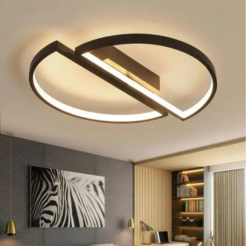 Lustra LED cu telecomanda VECTOR ARCUS 35W, 2 Elemente, lumina Rece/Calda/Neutra, Dimabila, Negru