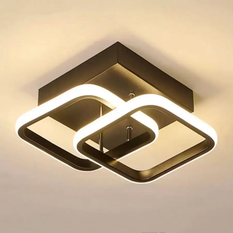 Lustra LED VERTEX Matrix Romburi Suprapuse, 11W, 2 Romburi, Lumina Rece/Calda/Neutra, Negru