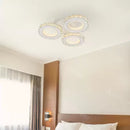 Lustra LED cu telecomanda si cristal ECOTIUS 72W, 3 Cercuri, lumina Rece/Calda/Neutra, Dimabila, Alb Crom Lucios