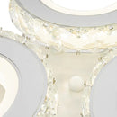 Lustra LED cu telecomanda si cristal ECOTIUS 72W, 3 Cercuri, lumina Rece/Calda/Neutra, Dimabila, Alb Crom Lucios