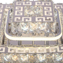 Lustra LED cu telecomanda si cristal ETAN 66W,  lumina Rece/Calda/Neutra, Dimabila, Crom Lucios