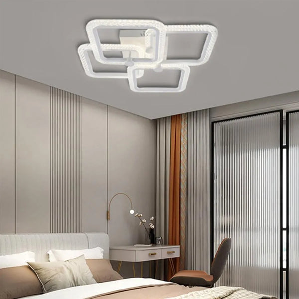 Lustra LED cu telecomanda FAIDA 120W, 4 Elemente, lumina Rece/Calda/Neutra, Dimabila, Alb