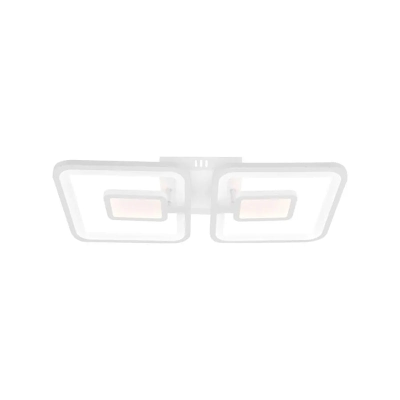 Lustra LED cu telecomanda  FELIX 57W, 2 Patrate, lumina Rece/Calda/Neutra, Dimabila, Alb