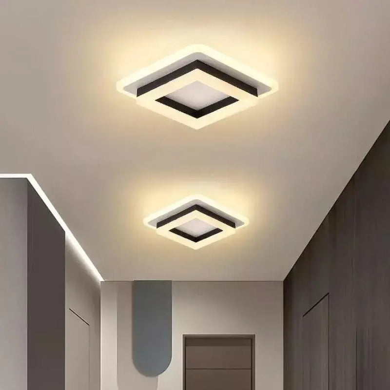 Lustra LED MODERNA 29W, Lungime 20 cm, Patrata, lumina Rece/Calda/Neutra, Negru