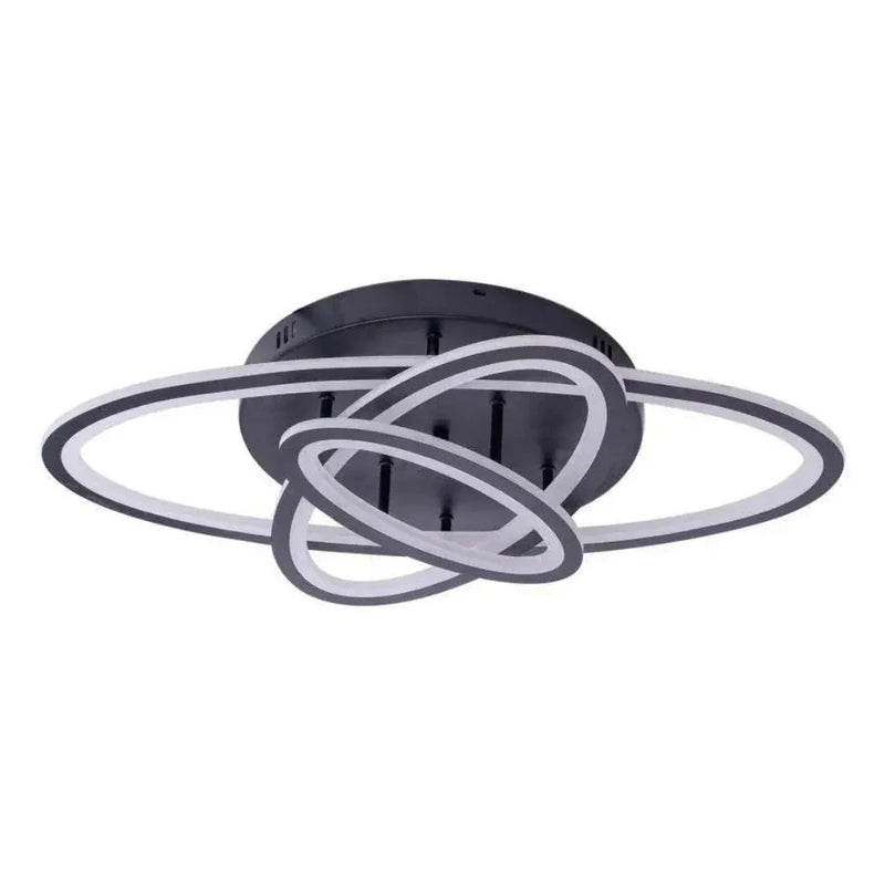 Lustra LED cu telecomanda TIANA 83W, 3 Elipse, lumina Rece/Calda/Neutra, Dimabila, Negru