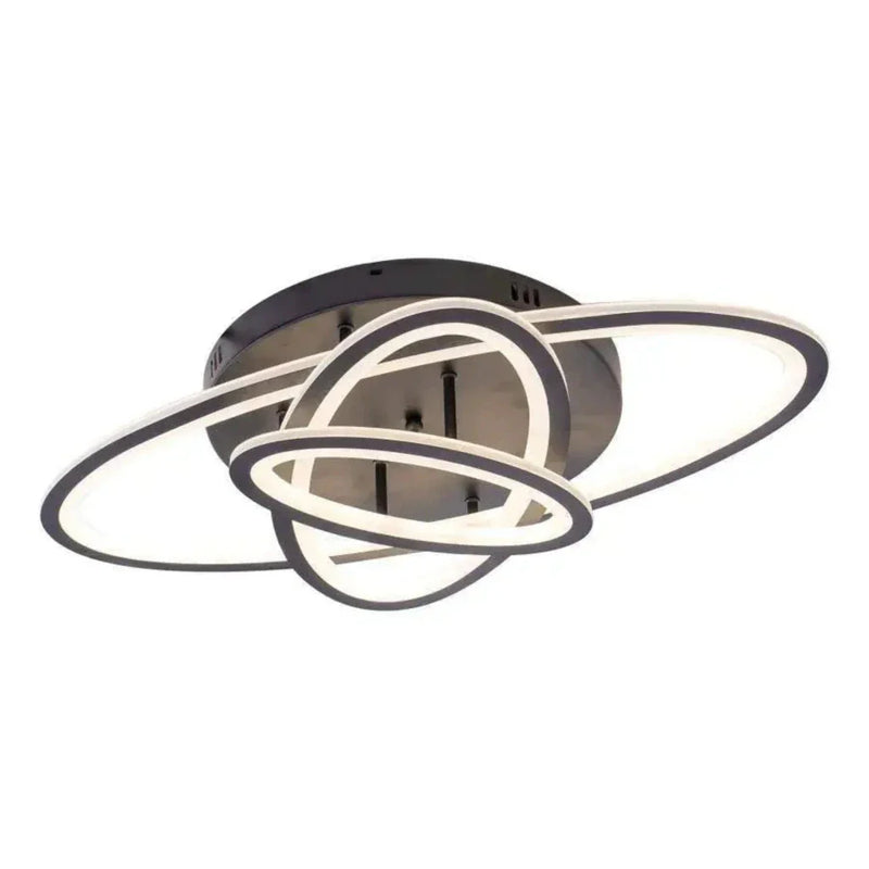 Lustra LED cu telecomanda TIANA 83W, 3 Elipse, lumina Rece/Calda/Neutra, Dimabila, Negru