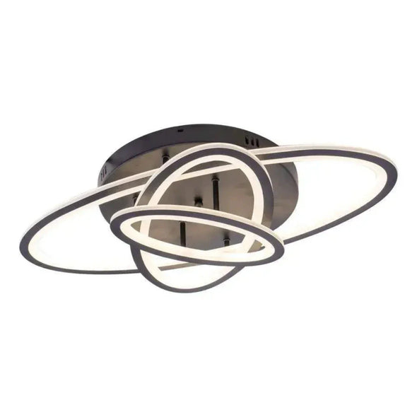 Lustra LED cu telecomanda TIANA 83W, 3 Elipse, lumina Rece/Calda/Neutra, Dimabila, Negru