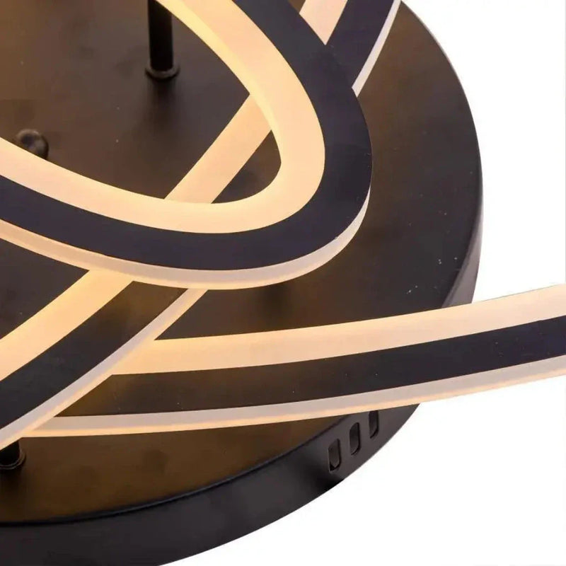 Lustra LED cu telecomanda TIANA 83W, 3 Elipse, lumina Rece/Calda/Neutra, Dimabila, Negru