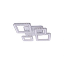 Lustra LED cu telecomanda si cristal QUADRIS RGB, 78W, 4 Patrate, lumina Rece/Calda/Neutra, Dimabila, Alb