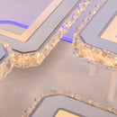 Lustra LED cu telecomanda si cristal QUADRIS RGB, 78W, 4 Patrate, lumina Rece/Calda/Neutra, Dimabila, Alb