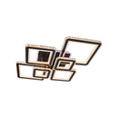 Lustra LED cu telecomanda si cristal QUADRIS RGB 330W, 6 Patrate, lumina Rece/Calda/Neutra, Dimabila, Negru