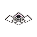 Lustra LED cu telecomanda si cristal QUADRIS RGB 330W, 6 Patrate, lumina Rece/Calda/Neutra, Dimabila, Negru