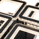 Lustra LED cu telecomanda si cristal QUADRIS RGB 330W, 6 Patrate, lumina Rece/Calda/Neutra, Dimabila, Negru