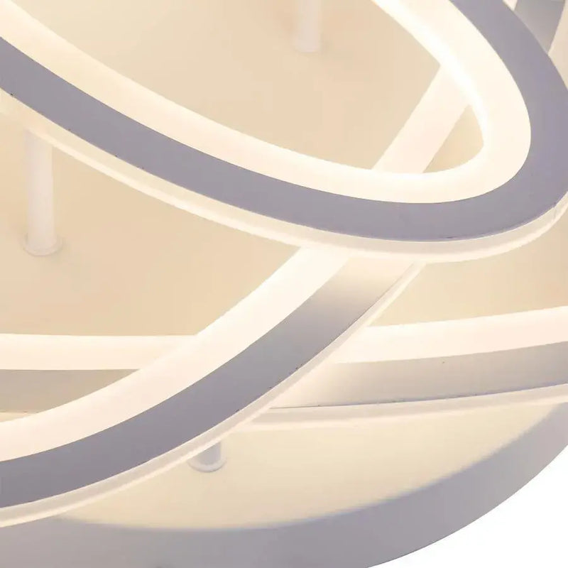 Lustra LED cu telecomanda TIANA 83W, 3 Elipse, lumina Rece/Calda/Neutra, Dimabila, Alb