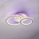 Lustra LED cu telecomanda si cristal NOVA ROTONDA RGB 43W, 2 Cercuri, lumina Rece/Calda/Neutra, Dimabila, Alb