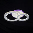 Lustra LED cu telecomanda si cristal NOVA ROTONDA RGB 43W, 2 Cercuri, lumina Rece/Calda/Neutra, Dimabila, Alb