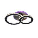 Lustra LED cu telecomanda si cristal MEILI ZAFINA RGB 106W, 2 Cercuri, lumina Rece/Calda/Neutra, Dimabila, Negru