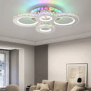 Lustra LED cu telecomanda si cristal NOVA ROTONDA RGB 82W, 4 Cercuri, lumina Rece/Calda/Neutra, Dimabila, Crom Lustre LED & Cristale Default Title Alessandro Design