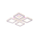 Lustra LED cu telecomanda si cristal LEILA RGB 69W, 4 Patrate, lumina Rece/Calda/Neutra, Dimabila, Alb Crom Lucios