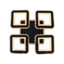 Lustra LED cu telecomanda si cristal LEILA RGB 79W, 4 Patrate, lumina Rece/Calda/Neutra, Dimabila, Negru Crom Lucios