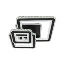 Lustra LED cu telecomanda si cristal LEILA 154W, 3 Patrate, lumina Rece/Calda/Neutra, Dimabila, Negru Crom Lucios