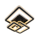 Lustra LED cu telecomanda si cristal LEILA 88W, 3 Patrate, lumina Rece/Calda/Neutra, Dimabila, Negru Crom Lucios