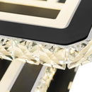 Lustra LED cu telecomanda si cristal LEILA 88W, 3 Patrate, lumina Rece/Calda/Neutra, Dimabila, Negru Crom Lucios Lustre LED cu Telecomanda Default Title Alessandro Design