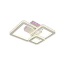 Lustra LED cu telecomanda si cristal BLAKELY RGB 166W, 3 Patrate, lumina Rece/Calda/Neutra, Dimabila, Alb Lustre LED Cristal Default Title Alessandro Design