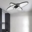 Lustra LED cu telecomanda ORBITA 83W, 3 Elemente, Ovala, lumina Rece/Calda/Neutra, Dimabila, Negru