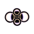 Lustra LED cu telecomanda si cristal NOVA ROTONDA RGB 68W, 4 Cercuri, lumina Rece/Calda/Neutra, Dimabila, Negru