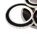 Lustra LED cu telecomanda si cristal NOVA ROTONDA RGB 68W, 4 Cercuri, lumina Rece/Calda/Neutra, Dimabila, Negru